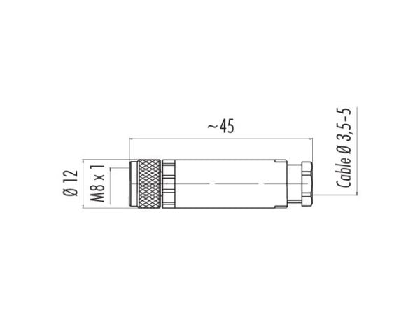 Binder 99-3376-100-04 Sensor, kontakt för manöverdon, M8 Anslutning, rak Polnummer (RJ): 4 1 st