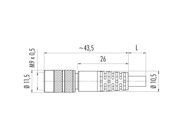BINDER 79-1414-15-05, 5 m, naarasliitin, musta, polyuretaani (PUR), 125 V, EN 60204-1:2018 | EN IEC 63000:2018 | EN 60529:1991, EN IEC 63000:2018