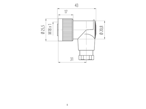 BINDER 09-0440-00-04, M18, Naarasliitin, polybuteenitereftalaatti (PBT), polyamidi, IP67, 250 V, 16 A
