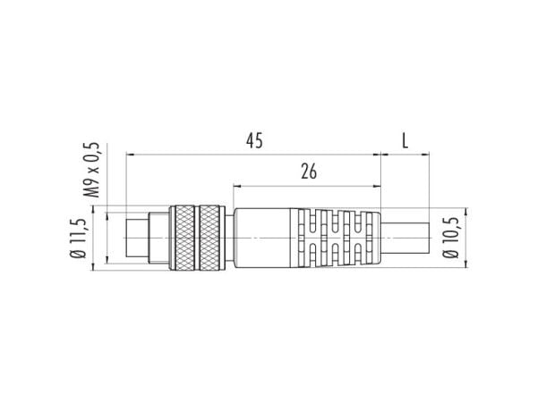 BINDER 79-1425-15-08, 5 m, urosliitin, musta, polyuretaani (PUR), 125 V, EN 60204-1:2018 | EN IEC 63000:2018 | EN 60529:1991, EN IEC 63000:2018