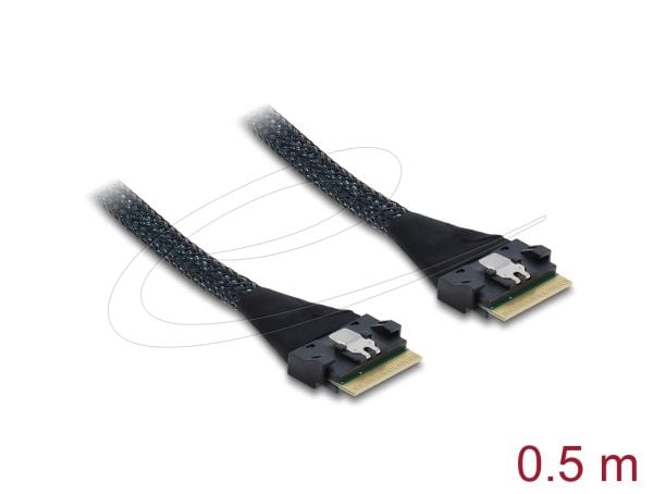 Delock - SAS intern kabel - 8i Slim SAS (SFF-8654) (hann) til 8i Slim SAS (SFF-8654) (hann) - 50 cm