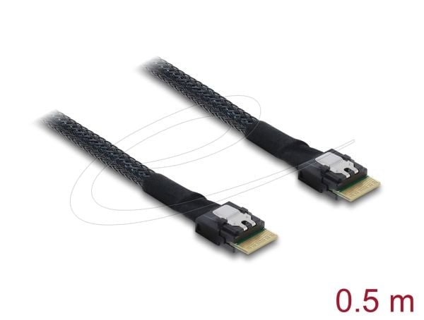 Delock - SAS intern kabel - 4i Slim SAS (hann) til 4i Slim SAS (hann) - 50 cm