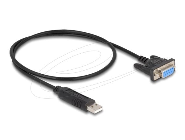 Delock - USB / seriell-kabel - USB (hann) til DB-9 (hunn) skrubar - 50 cm - støtter RS-232 seriell grensesnitt - svart