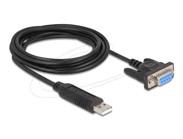 Delock - USB / seriell-kabel - USB (hann) til DB-9 (hunn) skrubar - 1.8 m - støtter RS-232 seriell grensesnitt - svart