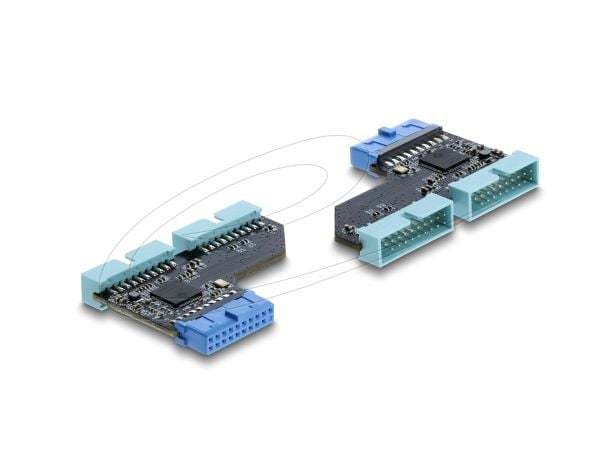 Delock USB 5 Gbps hub 20-pinners hunnkontakt til 2 x USB 5 Gbps 20-pinners hannkontakt