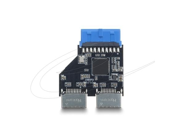 Delock USB 5 Gbps-hub 20-pinners hann til 2 x USB 5 Gbps Type-E Key A hunn