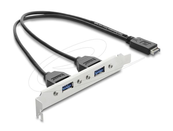 Delock - USB-kabel - 20 pin USB Type E (hann) Key A til USB (hunn) - USB 2.0 - 35.5 cm - svart