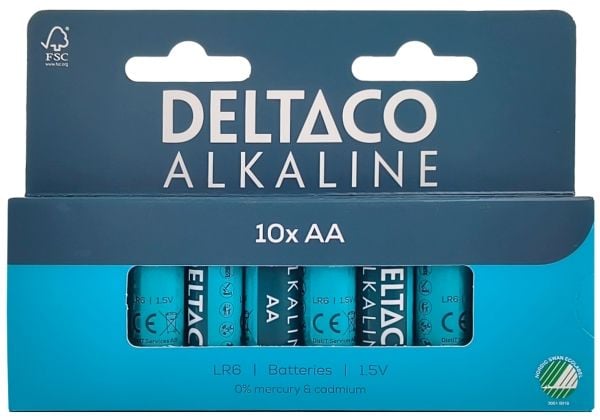 DELTACO - Batteri 10 x AA / LR6 - Alkalisk - 2800 mAh