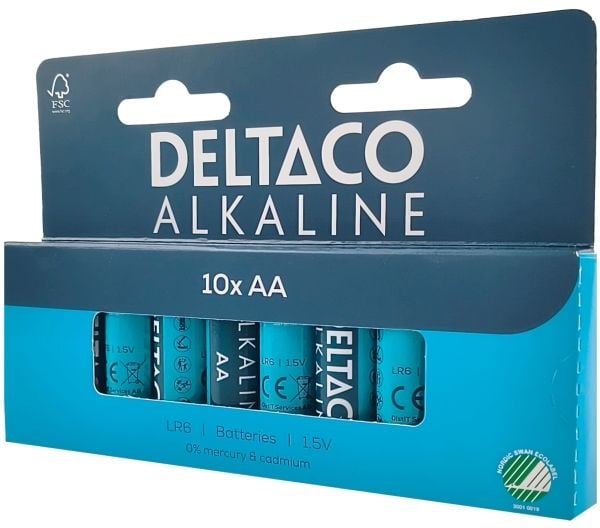 DELTACO - Batteri 10 x AA / LR6 - Alkalisk - 2800 mAh