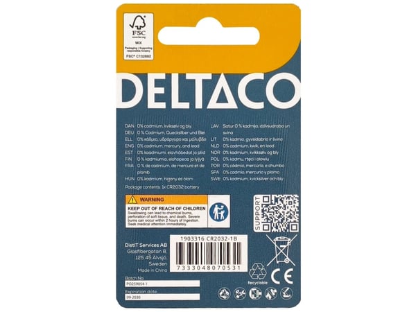 CR2032 litium 1-pack