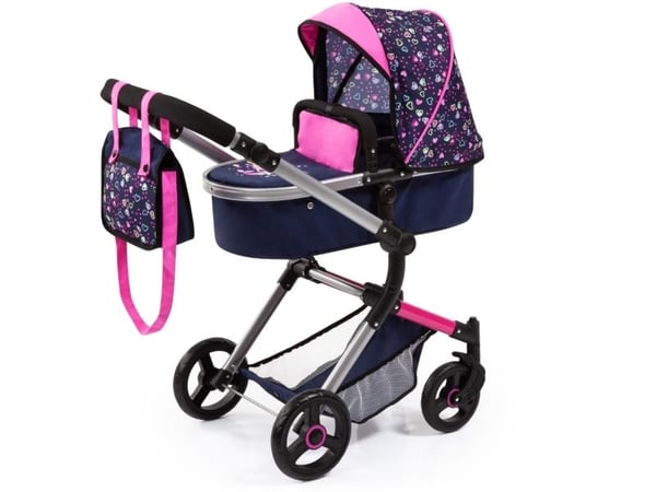 Bayer Design NEO VARIO dukkevogn, mørkeblå/pink