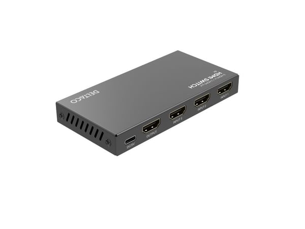 DELTACO - Video/audio switch - 3 inputs to 1 output, 8K@60Hz, with remote - 4 x HDMI - stasjonær