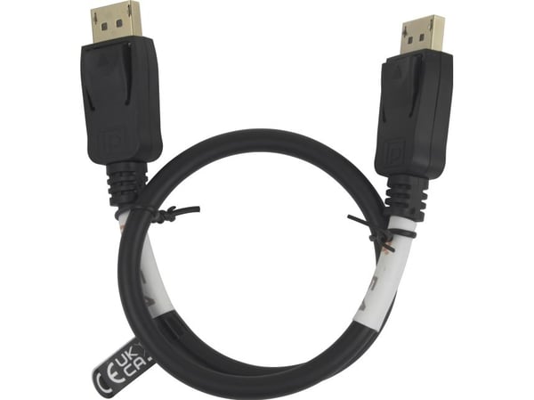 DELTACO - DisplayPort-kabel - DisplayPort (hann) låst til DisplayPort (hann) låst - DisplayPort 2.1a - 50 cm - VESA DP54 Certified, 8K 60Hz støtte ...