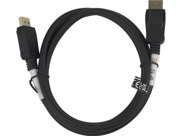 DELTACO - DisplayPort-kabel - DisplayPort (hann) låst til DisplayPort (hann) låst - DisplayPort 2.1a - 2 m - VESA DP54 Certified, 8K 60Hz støtte - ...