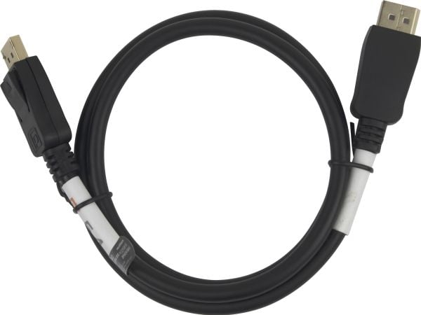 DELTACO - DisplayPort-kabel - DisplayPort (hann) hasp til DisplayPort (hann) hasp - DisplayPort 2.1a - 1 m - VESA DP54-sertifisert - svart