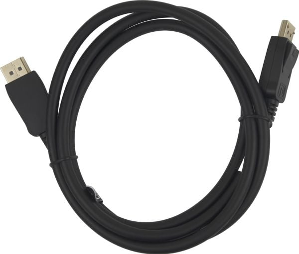 DELTACO - DisplayPort-kabel - DisplayPort (hann) hasp til DisplayPort (hann) hasp - DisplayPort 2.1a - 1,5 m - VESA DP54-sertifisert - svart