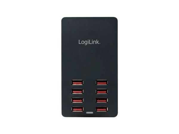 LogiLink Table Charger - Strømadapter - 44 watt - 8.8 A - 8 utgangskontakter (8 x 4-pins USB-type A) - svart