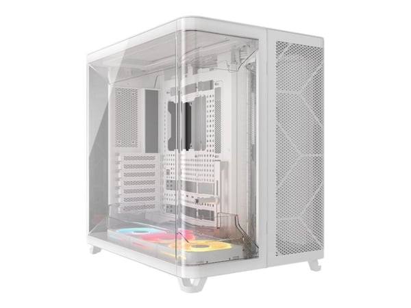 CORSAIR iCUE LINK AIR 5400 LX-R RGB - Mid tower - utökad ATX - genomskinlig sidopanel (härdat glas) - ingen strömförsörjning (ATX) - vit - USB/ljud