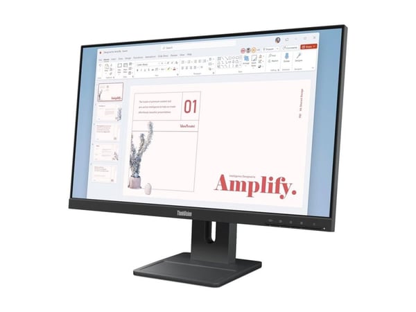 Lenovo ThinkVision E24-40 - LED-skjerm - 24" (23.8" synlig) - 1920 x 1080 Full HD (1080p) @ 100 Hz - IPS - 250 cd/m² - 1300:1 - 4 ms - HDMI, VGA, D...
