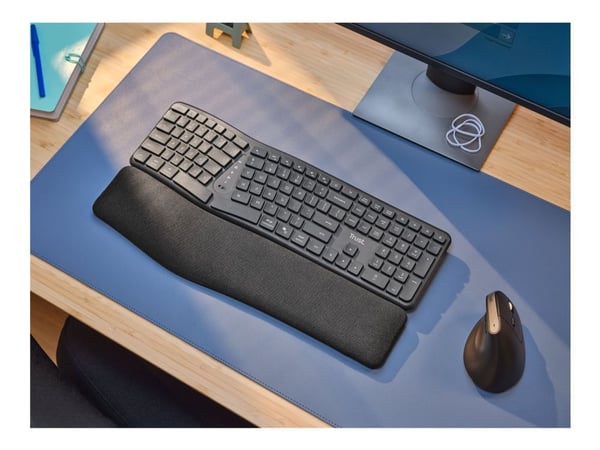 Trust Keyra, Fuld størrelse (100 %), Trådløs, RF trådløs + Bluetooth, Membran, QWERTY, Sort