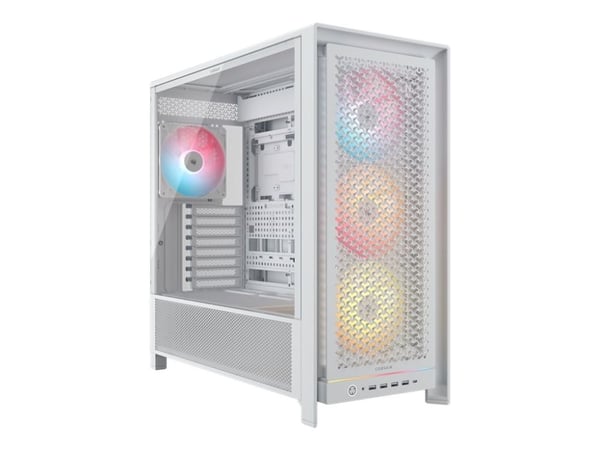 CORSAIR FRAME 4000D RS ARGB - Mid tower - utökad ATX - genomskinlig sidopanel (härdat glas) - ingen strömförsörjning (ATX) - vit - USB/ljud
