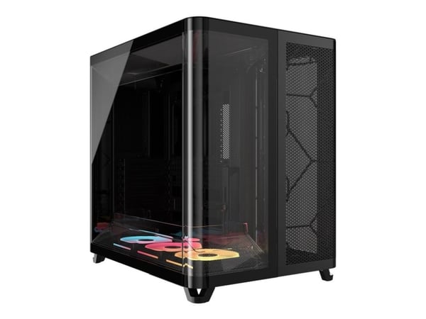CORSAIR iCUE LINK AIR 5400 LX-R RGB - Mid tower - utökad ATX - genomskinlig sidopanel (härdat glas) - ingen strömförsörjning (ATX) - svart - USB/ljud