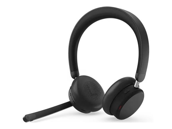 Lenovo 6550 - Hodesett - on-ear - Bluetooth - trådløs - aktiv støydemping - svart - Certified for Microsoft Teams