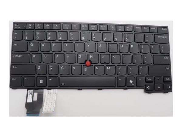 LCFC - Erstatningstastatur for bærbar PC - med Trackpoint - bakbelysning - QWERTY - amerikansk engelsk - svart - FRU