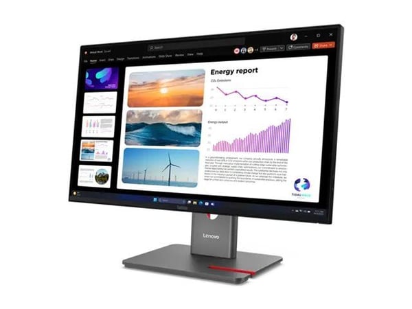 Lenovo ThinkVision P24Q-40 - LED-skjerm - 24" (23.8" synlig) - 2560 x 1440 QHD @ 120 Hz - IPS - 300 cd/m² - 1500:1 - HDR10 - 4 ms - HDMI, DisplayPo...