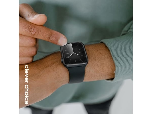 Crong CRG-40LQB-BLK, Klokkereim, Apple, Apple Watch 42/44/45/49mm, Silikon, Metallisk