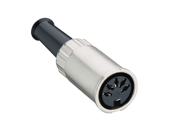 Lumberg 0122 03, DIN 3 poles, Sort, Nickel, Zink, Sølv, 30 mO, 60 V