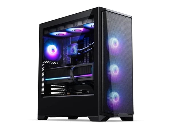 Phanteks Eclipse G370A - Mid tower gaming - utvidet ATX (E-ATX) - sidepanel med vindu (herdet glass) - ingen strømforsyning - svart - USB/lyd