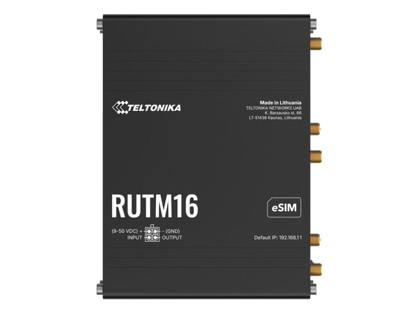 Teltonika RUTM16 - Trådløs ruter - WWAN 4-portssvitsj - PPP, 1GbE - Wi-Fi 5 - Dobbeltbånd - 3G, 4G - DIN-skinnemonterbar, veggmonterbar, overflatem...