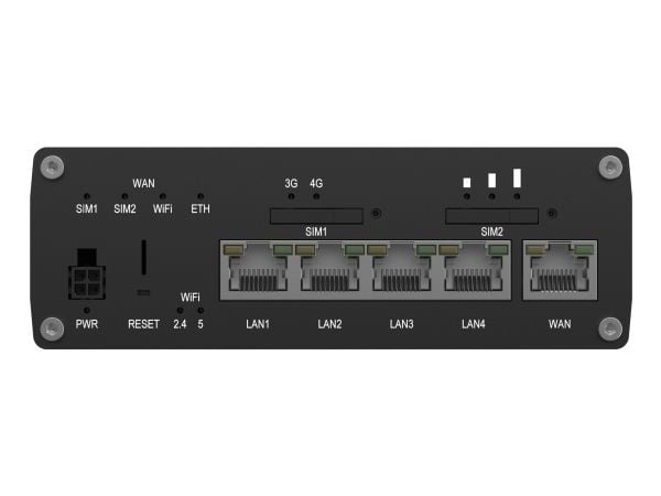 Teltonika RUTM16 - Trådløs ruter - WWAN 4-portssvitsj - PPP, 1GbE - Wi-Fi 5 - Dobbeltbånd - 3G, 4G - DIN-skinnemonterbar, veggmonterbar, overflatem...