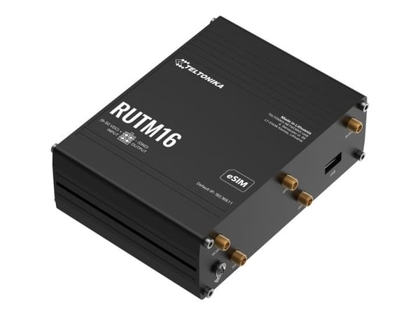 Teltonika RUTM16 - Trådløs ruter - WWAN 4-portssvitsj - PPP, 1GbE - Wi-Fi 5 - Dobbeltbånd - 3G, 4G - DIN-skinnemonterbar, veggmonterbar, overflatem...
