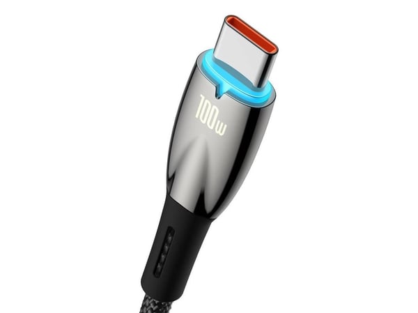 Baseus Glimmer Series hurtigladekabel USB-A - USB-C 100W 480Mb/s 1m svart