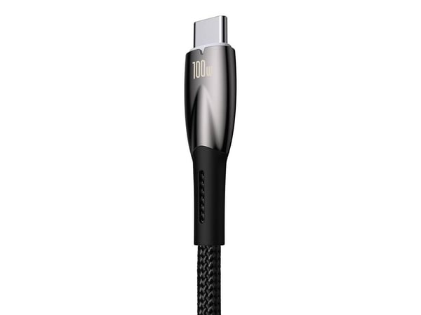 Baseus Glimmer Series hurtigladekabel USB-A - USB-C 100W 480Mb/s 1m svart