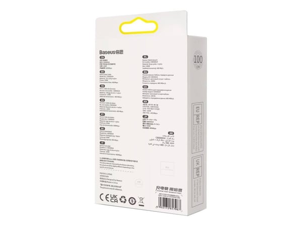 Baseus Glimmer Series hurtigladekabel USB-A - USB-C 100W 480Mb/s 1m svart