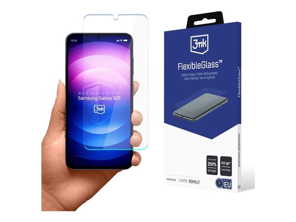 3mk FlexibleGlass - Skjermbeskyttelse for mobiltelefon - splash-proof - glass - for Samsung Galaxy S25