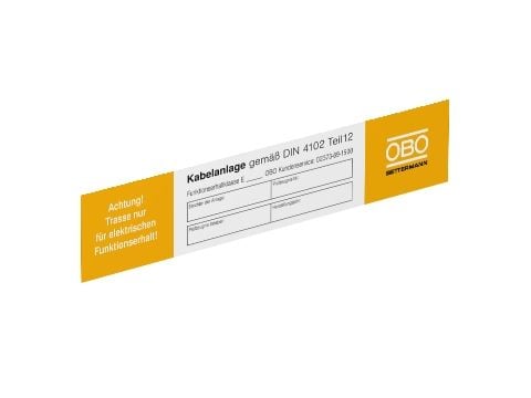 Obo Bettermann KS-E DE, Vit, Gul, Rektangel, 250 x 43, PVC, 250 mm, 43 mm