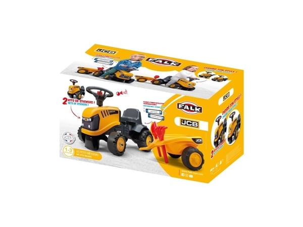 FALK JCB Orange traktor med henger fra 1m