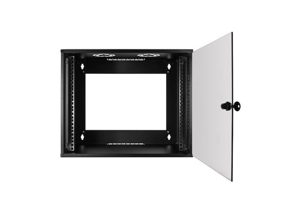 19" väggmonteringsbox ECO, 4U, monterad, svart