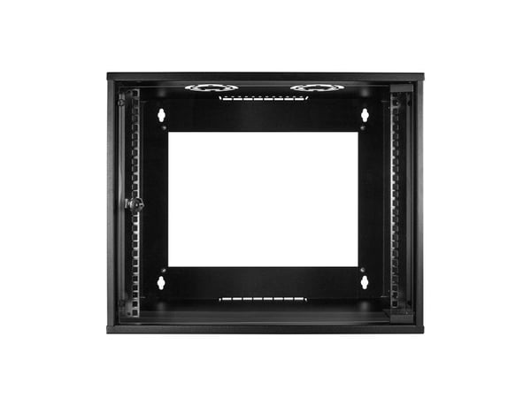 19" väggmonteringsbox ECO, 4U, monterad, svart