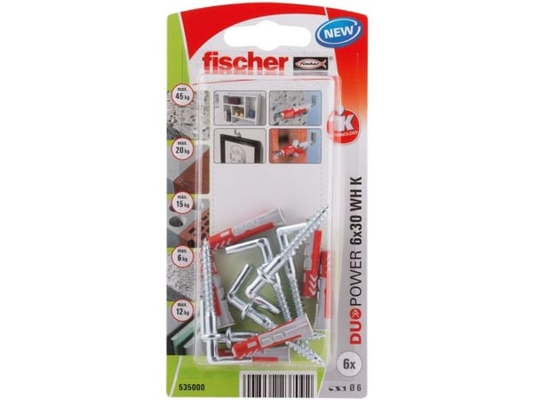 Fischer DuoPower 6 x 30 WH K NV Rawplug-sarja 30 mm 535000 1 sarja