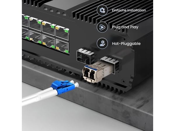 Splitter Extralink SFP+ 10G 2 pakke | SFP+-modul | 10 Gbps, LC/UPC, 1310 nm, 40 km, enkeltmodus, DOM