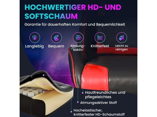 Extralink Gaming | Gaming stol | kontorstol, svingbar, kube, sort/rød, G-522