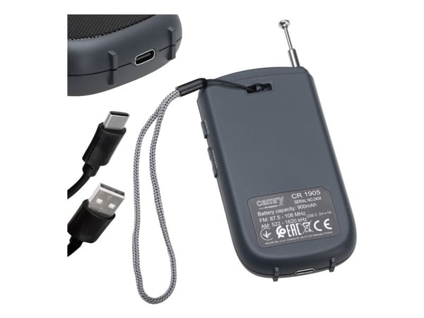 Camry Premium CR 1905, Bærbar, AM, FM, 87,5 - 108 MHz, 520 - 1710 kHz, LCD, USB Type-C