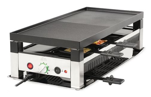 Solis Grill 5 in 1, raclette/ pöytägrilli/ wok/ crepes/pizza, 8 henkilöä, ruostumatonta terästä, Pöytägrilli 5 in 1, Tyyppi 790