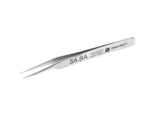 TOOLCRAFT TO-5861043 presisjonspinne-/pincett 120 mm, meget smal, ekstra fin spiss, 30° forskjøvet, 1 stk.