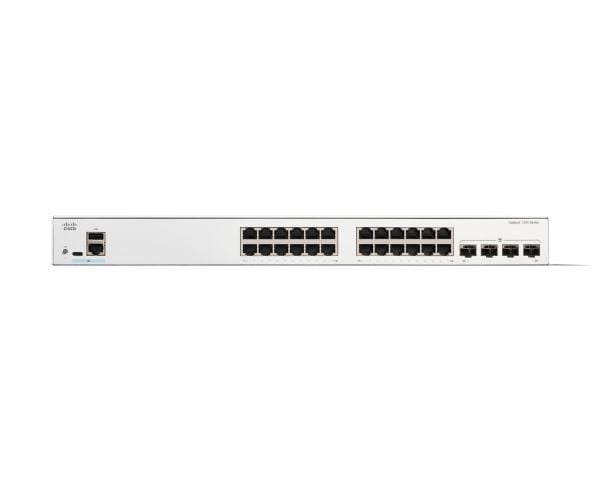 Cisco Catalyst 1300-24T-4G - Switch - L3 - Styrt - 24 x 10/100/1000Base-T + 4 x Gigabit SFP - rackmonterbar - gjenfabrikert